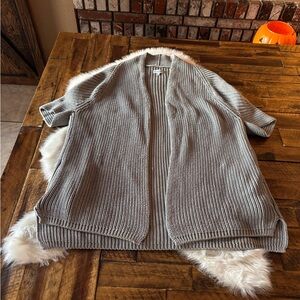 Gray Open-Front Women's Sweater